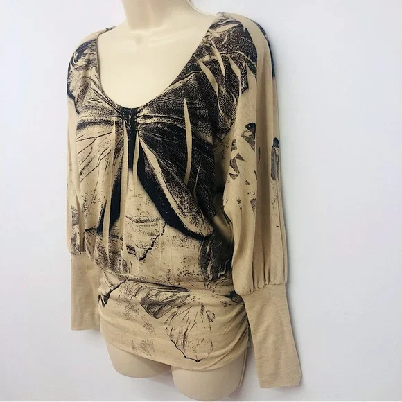 American Rag Graphic Butterfly Print Knit Popover Top - Picture 6 of 16